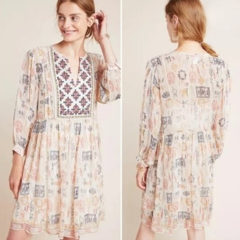 Velvet by Graham & Spencer Upscale Refined Peasant Dress S